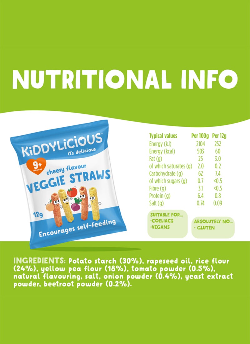 Kiddylicious Delicious Cheesy Veggie Finger Snack For Kids 4 x 12g - Image 3